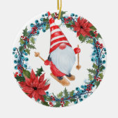 Kerstgnoomskiing, met groot Ornament (Voorkant)