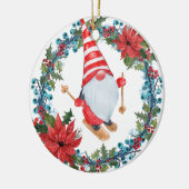 Kerstgnoomskiing, met groot Ornament (Links)