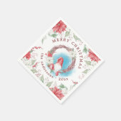 Kerstgnoomvakantie elegante flora servet (Hoek)