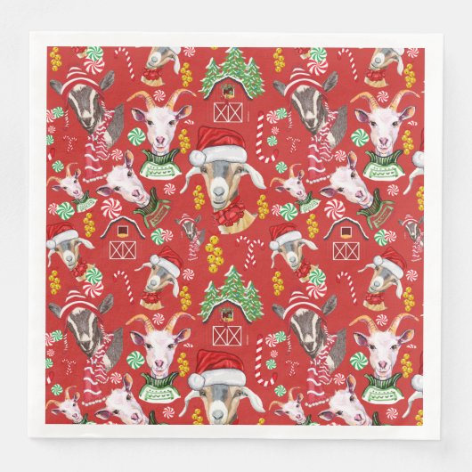 kerstGOATS-Snoep en Jingle Bells GetYerGoat™ Servetten (Voorkant)