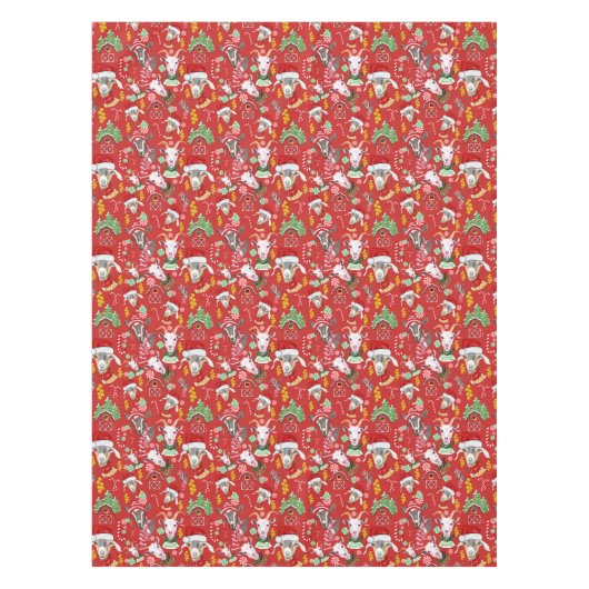 kerstGOATS-Snoep en Jingle Bells GetYerGoat™ Tafelkleed (Voorkant)
