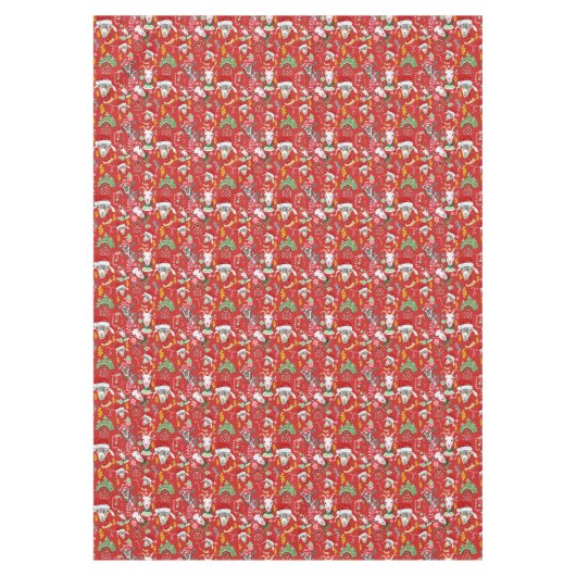 kerstGOATS-Snoep en Jingle Bells GetYerGoat™ Tafelkleed (Voorkant)