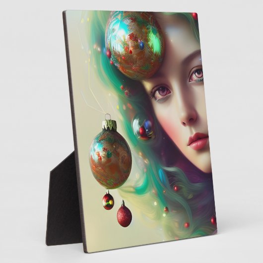 Kerstgodin Tabletop Plaque met Easel Fotoplaat (Zijkant)