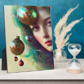 Kerstgodin Tabletop Plaque met Easel Fotoplaat (Zijkant)