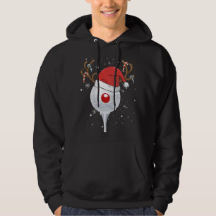 Kerstgoft Reindeer Funny Santa Hat Golf Lover Hoodie