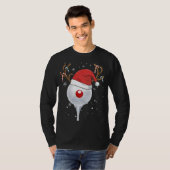 Kerstgoft Reindeer Funny Santa Hat Golf Lover T-shirt (Voorkant volledig)