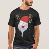 Kerstgoft Reindeer Funny Santa Hat Golf Lover T-shirt (Voorkant)