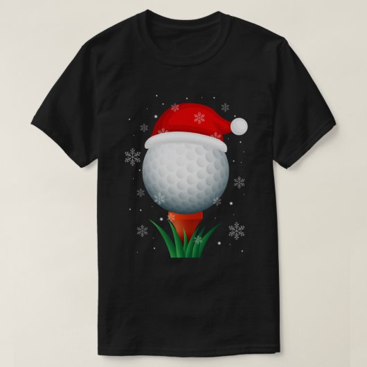 Kerstgoft Reindeer Funny Santa Hat Golf Lover T-shirt (Design voorkant)