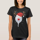 Kerstgoft Reindeer Funny Santa Hat Golf Lover T-shirt (Voorkant)
