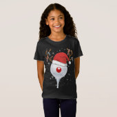Kerstgoft Reindeer Funny Santa Hat Golf Lover T-shirt (Voorkant volledig)