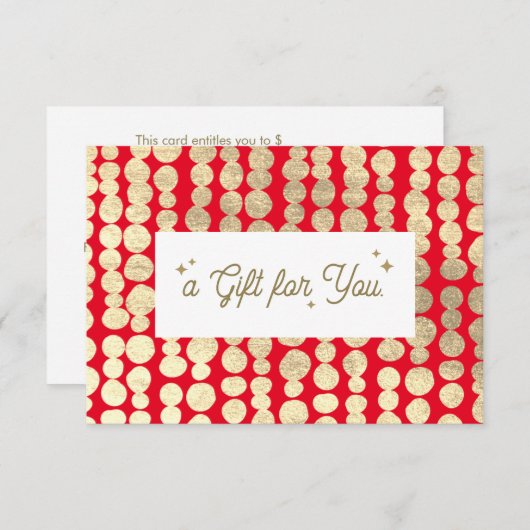 KerstGold Red Cadeaubon (Voorkant / Achterkant)