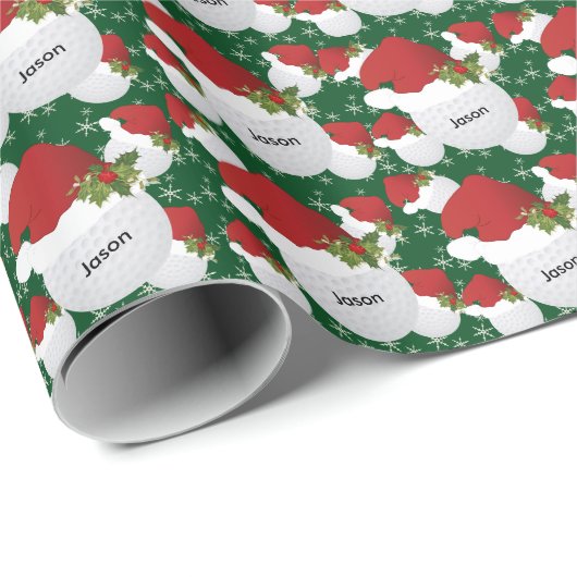 Kerstgolf 🏌️ ♂️ balls | DIY-naam Cadeaupapier (Rol Hoek)