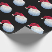 KerstGolf Funny Santa Holiday Cadeaupapier (Hoek)