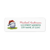 Kerstgolf met kerstmannenhoed retouradres etiket (Voorkant)