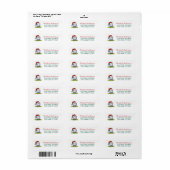 Kerstgolf met kerstmannenhoed retouradres etiket (Full Sheet)