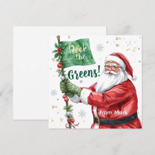 Kerstgolf met Santa Golfer op de golfbaan Feestdagenkaart (Voorkant / Achterkant)