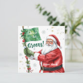 Kerstgolf met Santa Golfer op de golfbaan Feestdagenkaart (Staand voorkant)