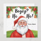 Kerstgolf met Santa Golfer op de golfbaan Feestdagenkaart (Voorkant / Achterkant)