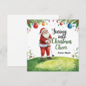 Kerstgolf met Santa Golfer op de golfbaan Feestdagenkaart (Voorkant / Achterkant)