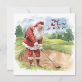 Kerstgolf met Santa Golfer op de golfbaan Feestdagenkaart