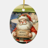 Kerstgolf met Santa Golfer op de golfbaan Keramisch Ornament (Voorkant)