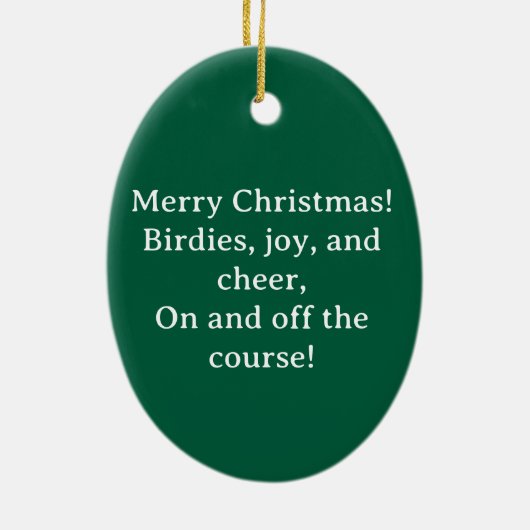Kerstgolf met Santa Golfer op de golfbaan Keramisch Ornament (Achterkant)