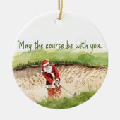 Kerstgolf met Santa Golfer op de golfbaan Keramisch Ornament (Voorkant)