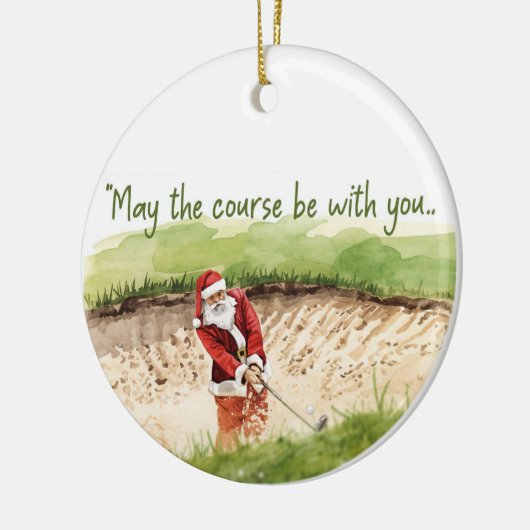 Kerstgolf met Santa Golfer op de golfbaan Keramisch Ornament (Links)