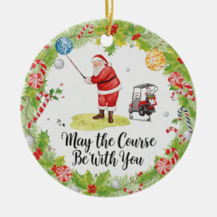 Kerstgolf met Santa Golfer op de golfbaan Keramisch Ornament