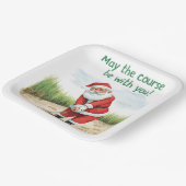 Kerstgolf met Santa Golfer op de golfbaan Papieren Bordje (Gebogen)