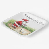 Kerstgolf met Santa Golfer op de golfbaan Papieren Bordje (Gebogen)