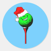 kerstgolf ronde sticker (Voorkant)