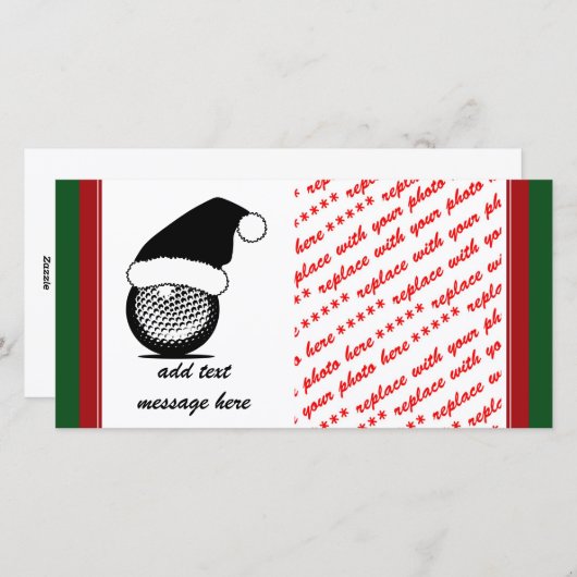 kerstgolfbal feestdagenkaart (Voorkant / Achterkant)