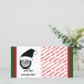 kerstgolfbal feestdagenkaart (Staand voorkant)