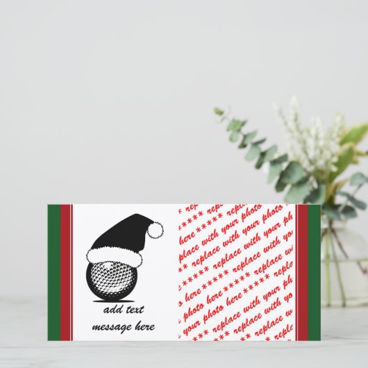kerstgolfbal feestdagenkaart (Staand voorkant)