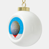 KerstGolfbal in de sneeuw Keramische Bal Ornament (Rechts)
