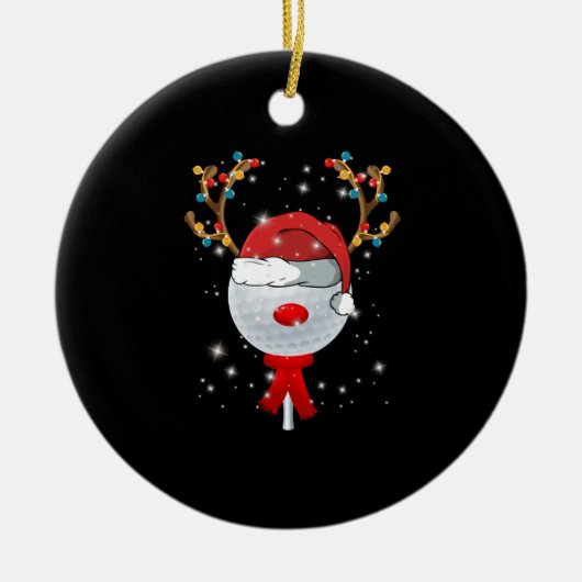kerstgolfbal keramisch ornament (Voorkant)