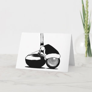 Kerstgolfclub en bal feestdagen kaart