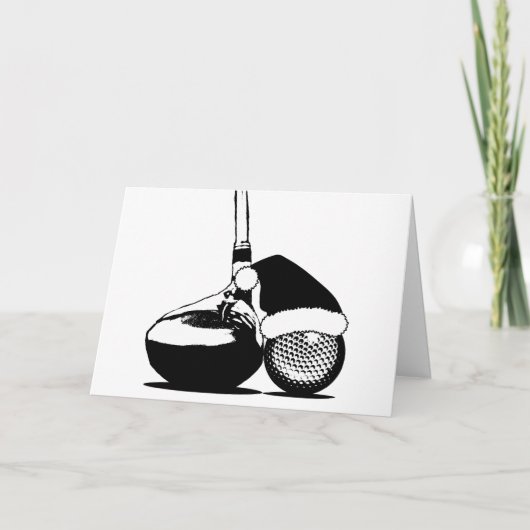 Kerstgolfclub en bal feestdagen kaart (Voorkant)