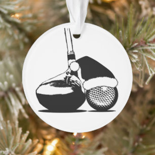 Kerstgolfclub en bal ornament