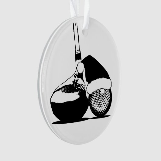 Kerstgolfclub en bal ornament (voorkant)