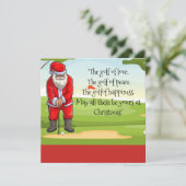 Kerstgolfen met Sinterklaas zegen op de baan Feestdagenkaart (Staand voorkant)