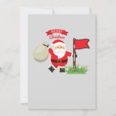 Kerstgolfer met Kerstman houdt golfvlag Feestdagenkaart (Voorkant)