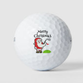 kerstgolfer met kerstmantel en golfstrijk golfballen (Voorkant)