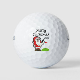 kerstgolfer met kerstmantel en golfstrijk golfballen