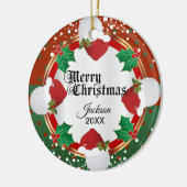 kerstgolfontwerp | DIY-naam Keramisch Ornament (Links)