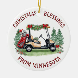 Kerstgolfspeel in Minnesota Vakantie  Keramisch Ornament