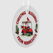 Kerstgolfspeel in Minnesota Vakantie Ornament (voorkant)