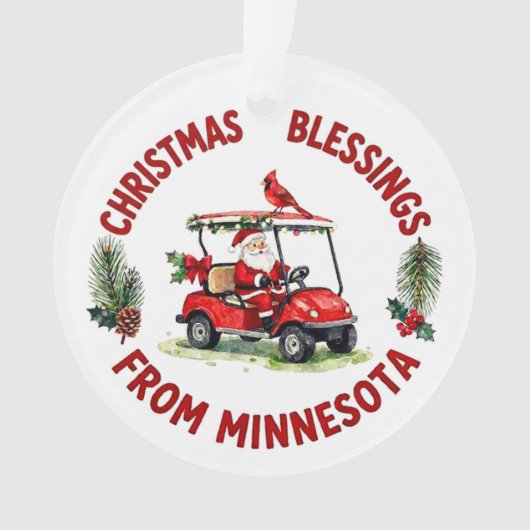 Kerstgolfspeel in Minnesota Vakantie Ornament (voorkant)