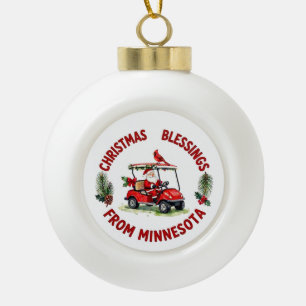 Kerstgolfsport in Minnesota Vakantie  Keramische Bal Ornament